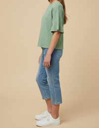 GIRLS LIGHTWEIGHT CABLE KNIT TSHIRT