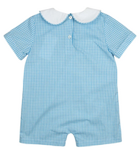 BLUE PLAID SHORTALL