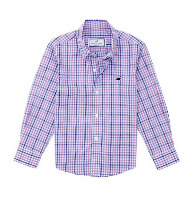 BOYS SEASONAL SPORTSHIRT BLUEBERRY
