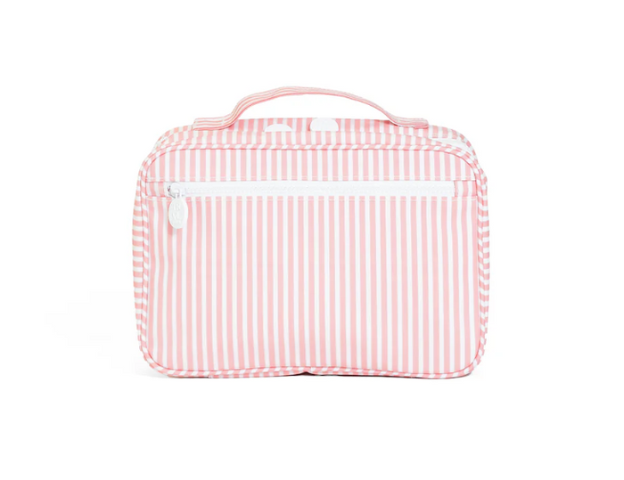 BUNDLE UP HANGING TOILETRY BAG PIMLICO STRIPE DUSTY ROSE