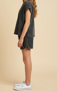 Girls Washed Side Bow Detail Knit Top