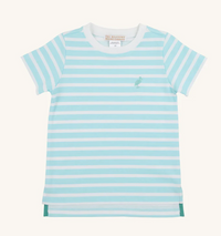 CARTER CREWNECK EDISTO EGG BLUE STRIPE W/TURKS TEAL STORK