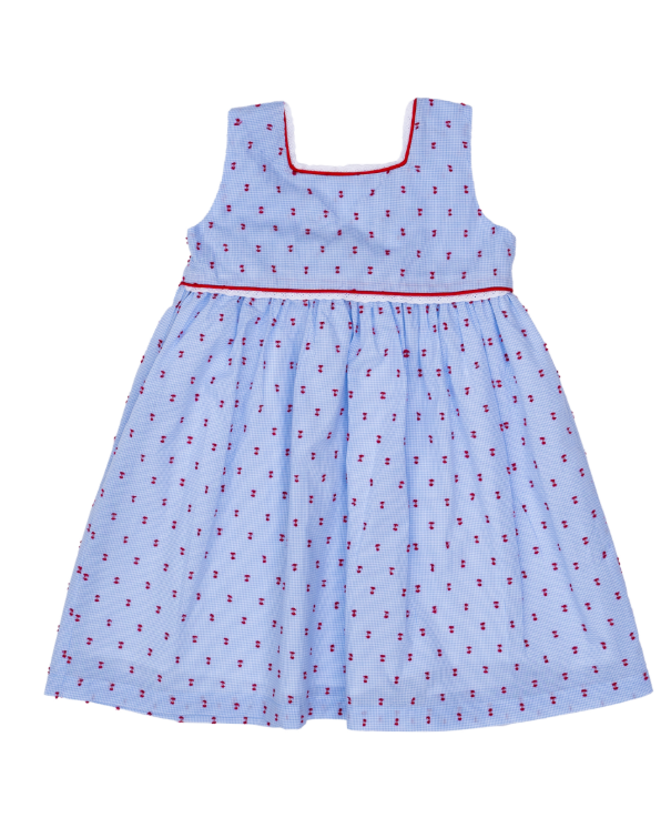 DARBY DRESS STAR SPANGLED SWISS DOT