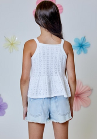 WHITE CROCHET TANK