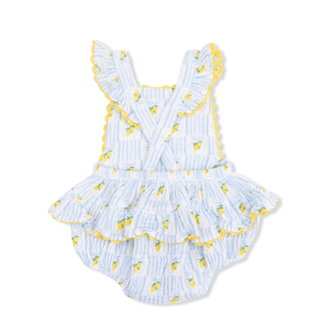 LOVELY LEMONS RIC RAC RUFFLE SUNSUIT – Bead Shack Kids Boutique