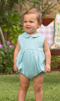 SLEEVELESS BRADFORD BUBBLE TURKS TEAL STRIPE