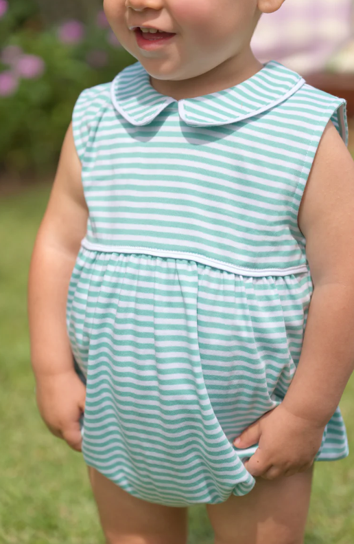 SLEEVELESS BRADFORD BUBBLE TURKS TEAL STRIPE