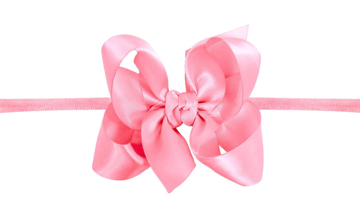 1/4" HEADBAND SATIN MEDIUM PINK