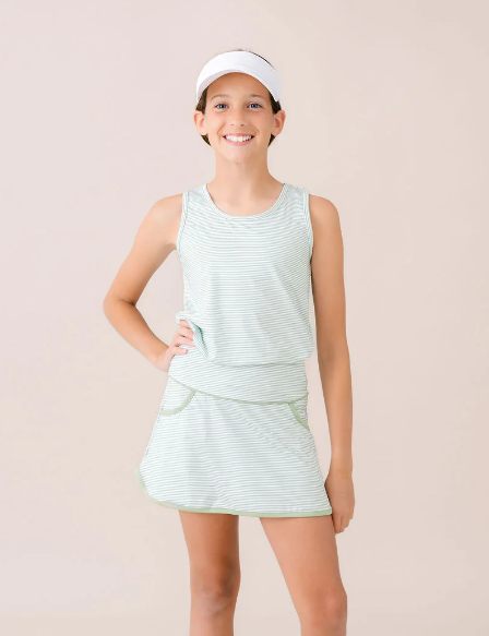 RORY RAZORBACK TANK PISTACHIO GREEN MINISTRIPE