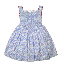 IZZIE DRESS RED WHITE & BLOOM FLORAL