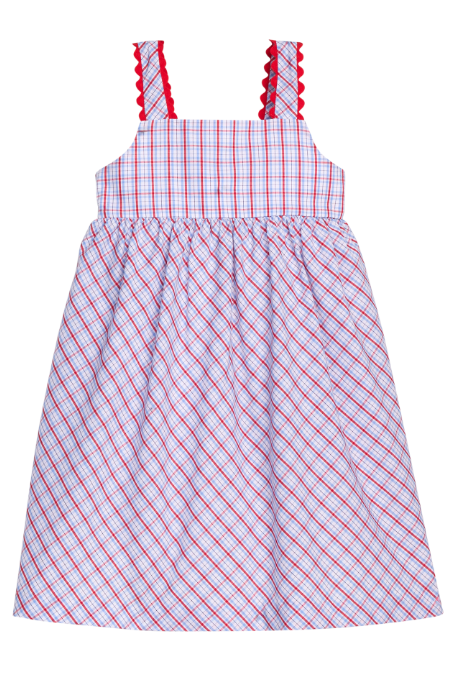 EVIE DRESS PATRIOTIC PLAID