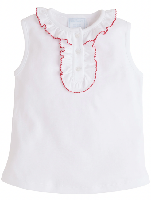 RUFFLED HENLEY RED