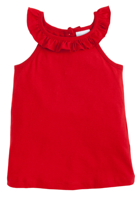 RUFFLE TANK RED