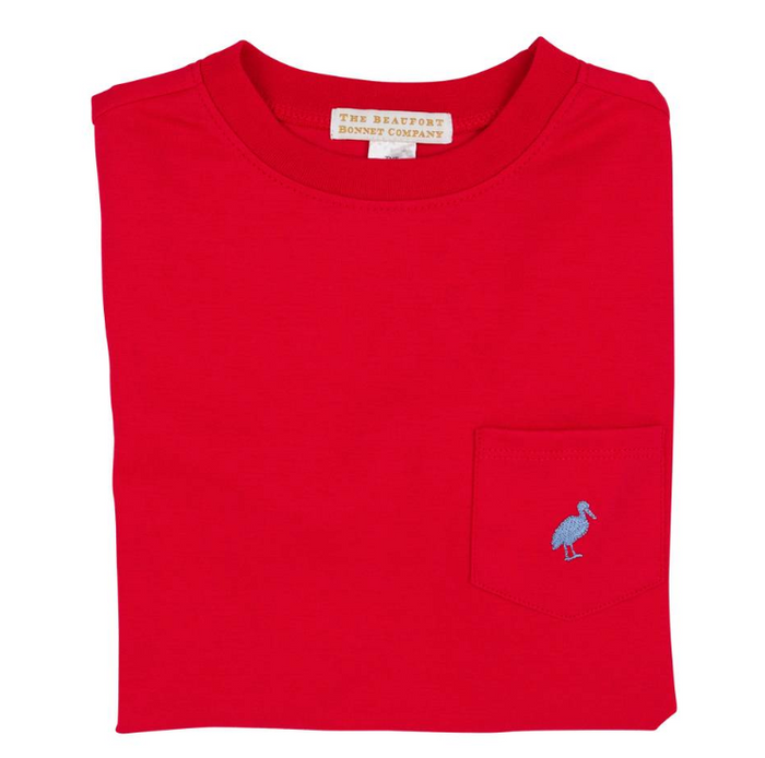 Carter Crewneck Pocket Richmond Red /Park City Periwinkle
