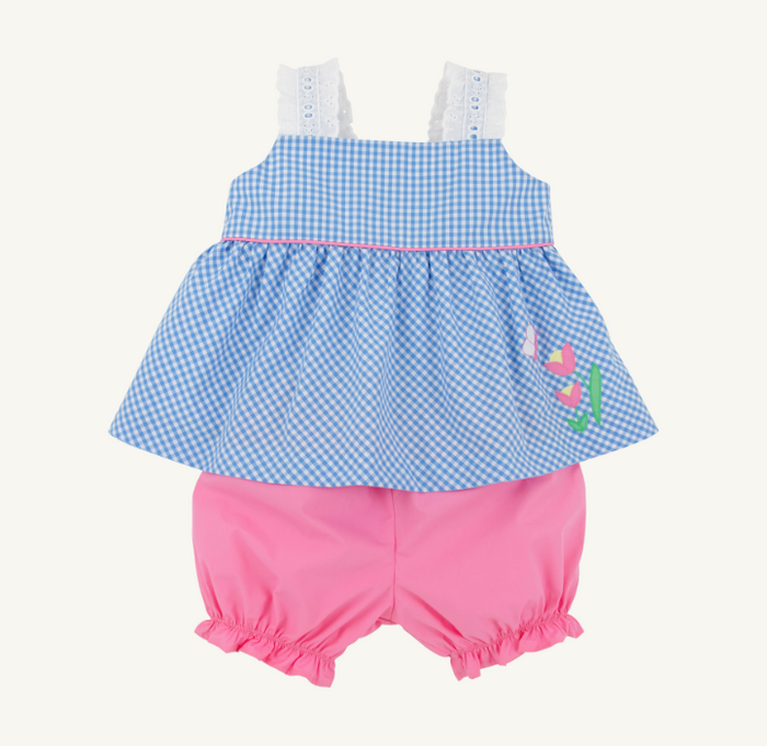 Babs Bloomer Set Sunrise Blvd Blue Mini Gingham