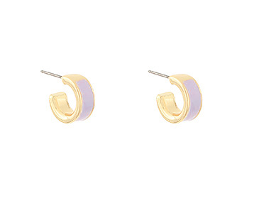 Color Epoxy Metal Hoops Lavender