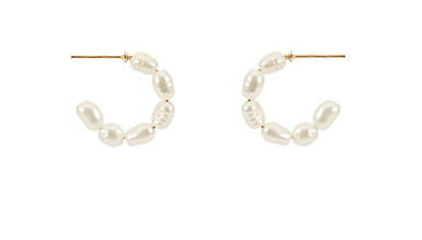 Pearl Beaded Hoops