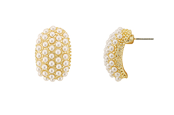 Pearl Dot Metal Earrings