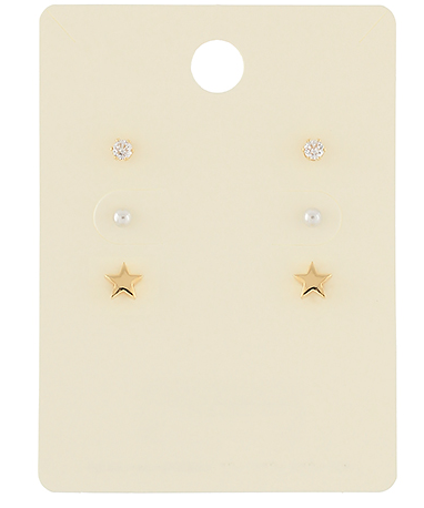 Pearl & Star Stud Earring Set