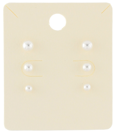 Pearl 3 Pair Stud Earrings