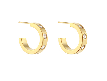 Pave Crystal Open Stud Hoops