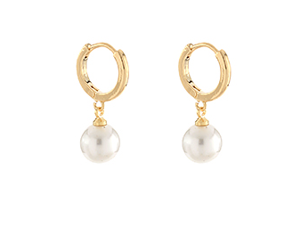 Pearl Dangling Hoops