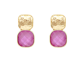 Epoxy Stone & Textured Earrings