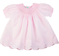 Scallop Bishop Dress With Panty Pink