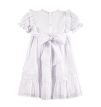 White Voile & Lace Tea Length Wedding Dress
