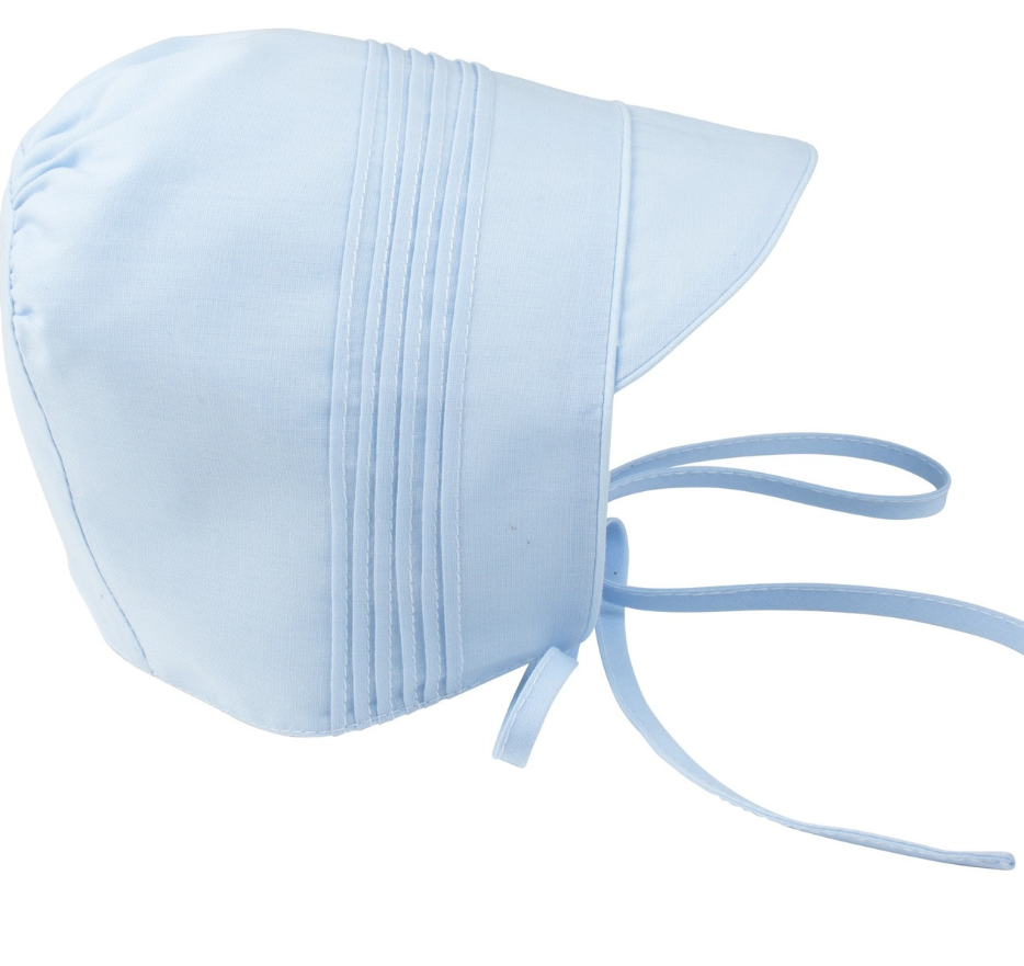 Boys Pintucked Bonnet Blue