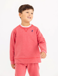 Cassidy Comfy Crewneck Heathered Richmond Red