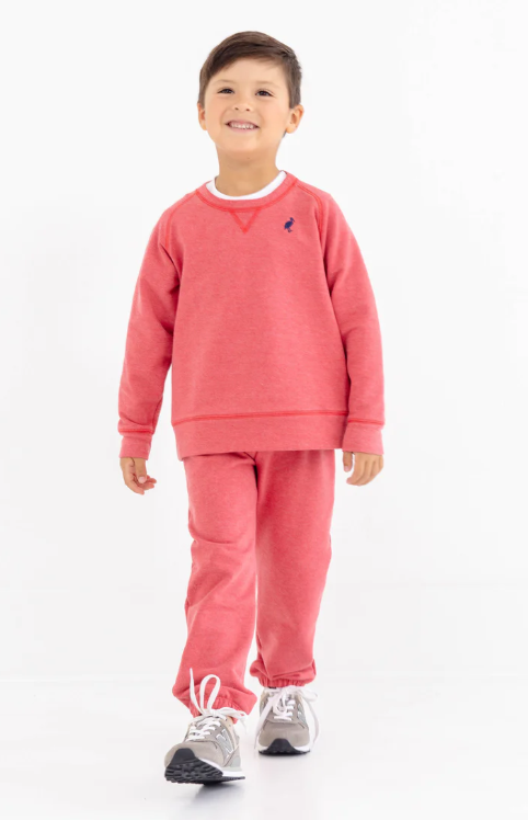 Cassidy Comfy Crewneck Heathered Richmond Red