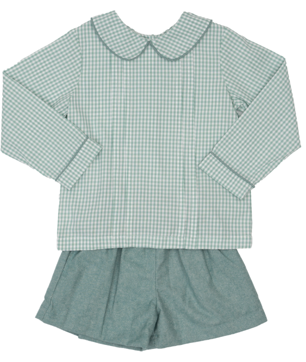 Tyler Teal Briar Check Short Set