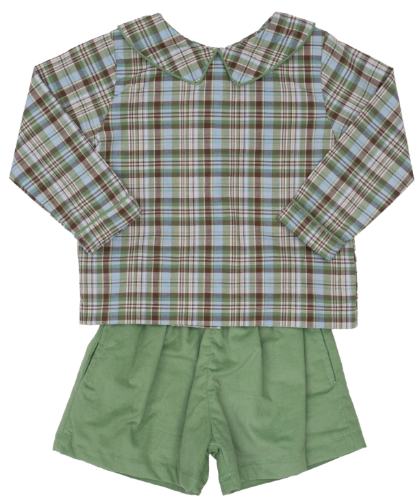 John Greenbriar Plaid Short Set