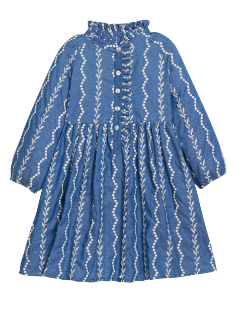 Amelia Dress Chamonix Chambray Embroidery