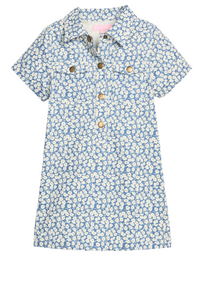 Safari Popover Dress French Blue Corduroy
