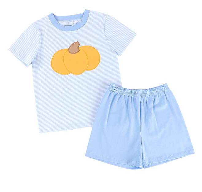 Single Pumpkin Boy Short Set