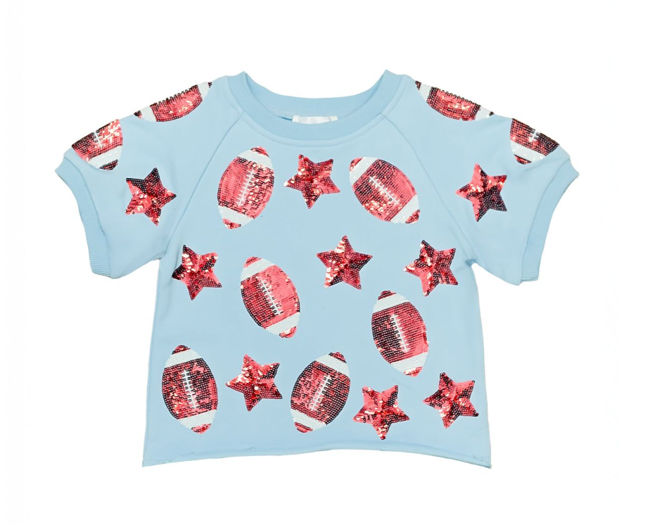 Red/Blue Football Top