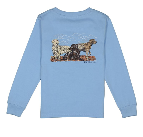 Boys Hunting Dogs LS Light Blue
