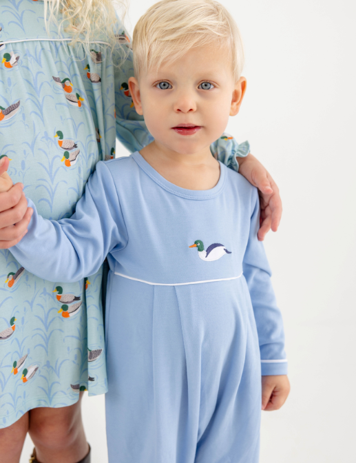 Bradford Romper Sarasota Sky/Worth Ave  White