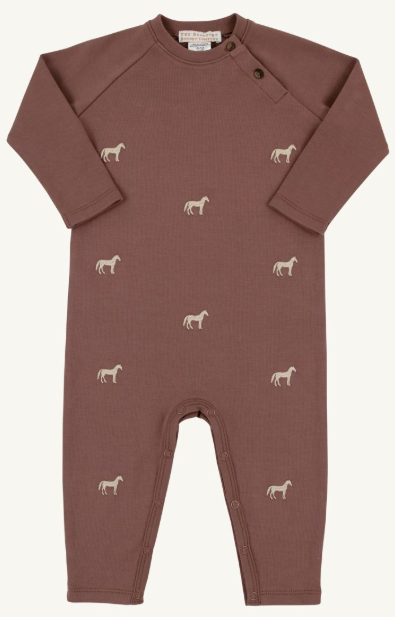 Rayburn Romper Gray Bay Brown Horse