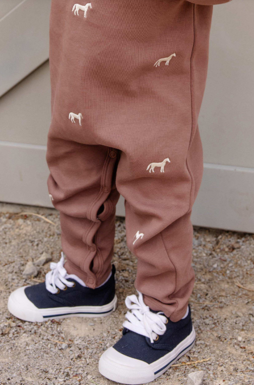 Rayburn Romper Gray Bay Brown Horse