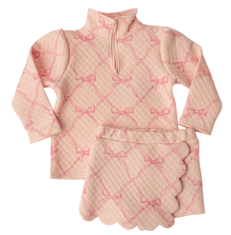 Kassidy Scalloped Skort Set Dainty Bows