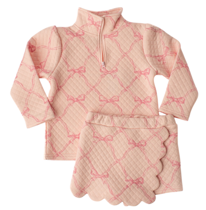 Kassidy Scalloped Skort Set Dainty Bows