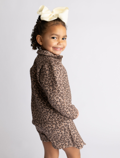 Kassidy Scalloped Skort Set Leopard
