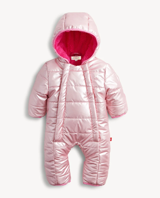 Pink Solid Metallic Puffer Pram