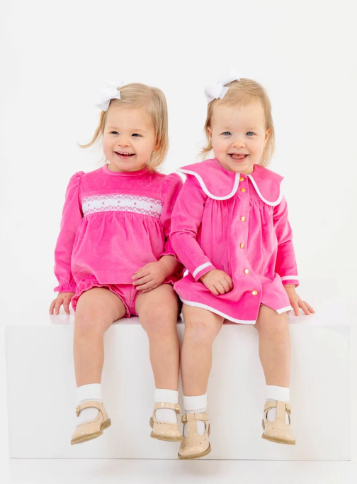 Tabitha's Teacher Pet Dress Winter Park Pink Velveteen