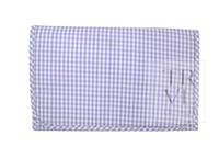 A rectangular fabric item, likely a pillowcase or pouch, featuring a light purple and white gingham checkered pattern, shown against a plain white background with a translucent brand watermark.