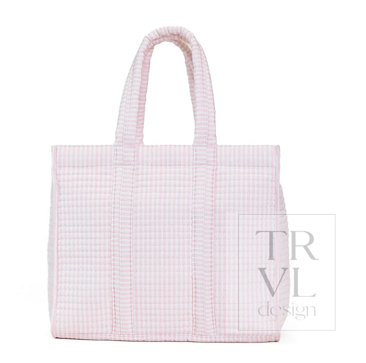TRVL Design Quilted Go Go Tote Pimlico Stripe Pink