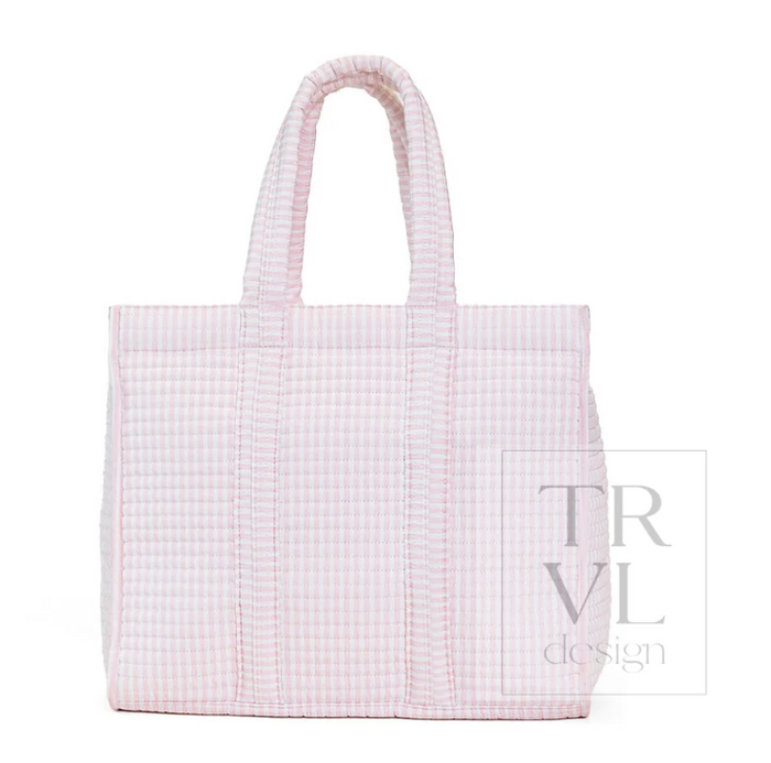 TRVL Design Quilted Go Go Tote Pimlico Stripe Pink